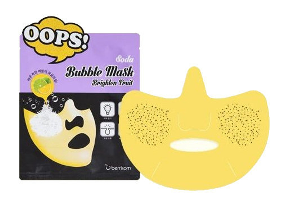 Berrisom Soda Bubble Mask Brighten Fruit маска-пилинг для сияния кожи