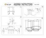 Люстра Тор матовое золото w150*100 (d40+60+80+100) h150 Led 168W (3000K) диммируемый с пультом ДУ