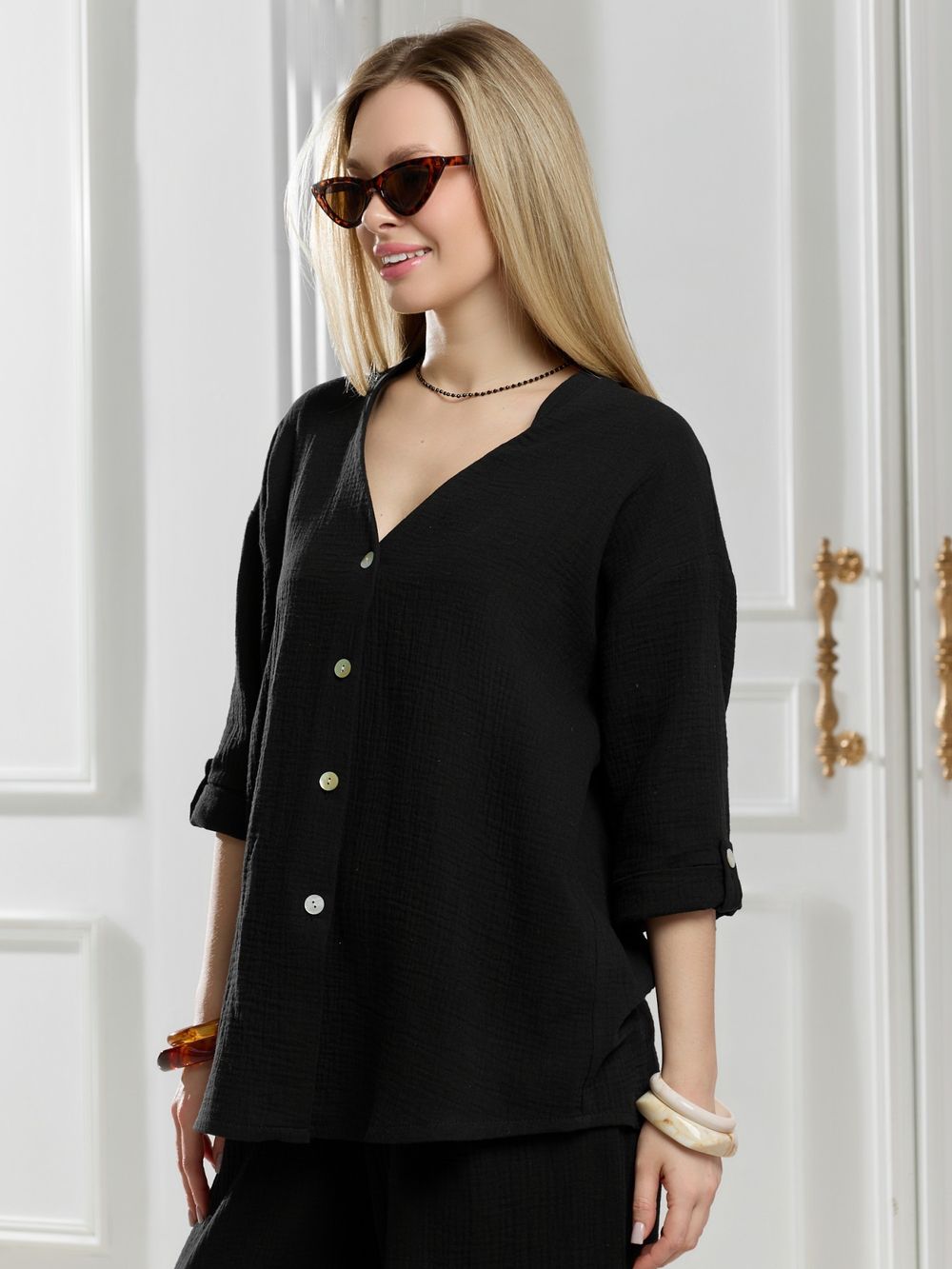 Блузка женская Асель-2 Виотекс ЧЁРНЫЙ