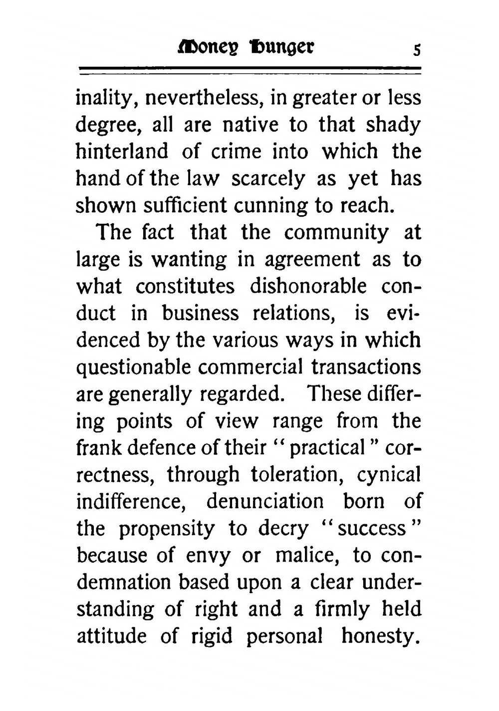Money hunger, a brief study of commercial immorality in the United States | Henry A. Wise Wood