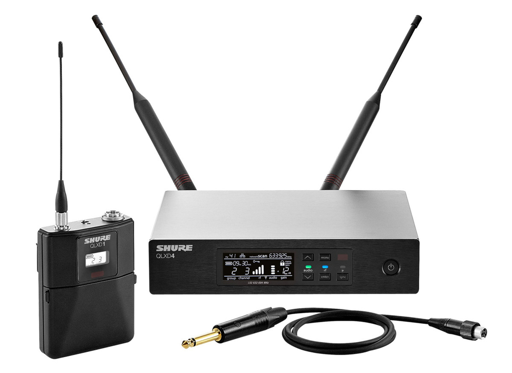 SHURE QLXD14E G51 радиосистема с поясным передатчиком QLXD1, частотный диапазон 470-534 MHz