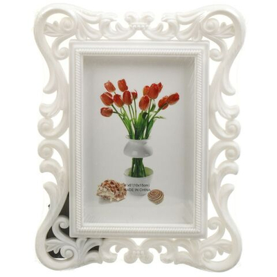 Фоторамка фото 10х15 см, бел, вензеля, Y4-5178