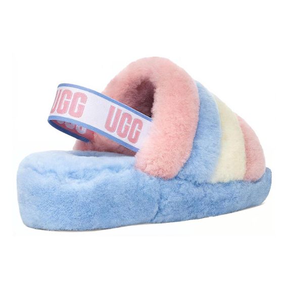 Ugg Fluff Yeah Slide 'Pink Blue Stripe'