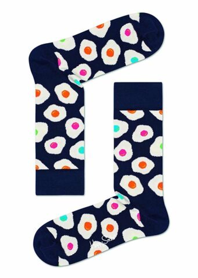 Черные носки Eggs Sunny Side Up Sock с разноцветной яичницей (Размер: 29) (Цвет: черный)