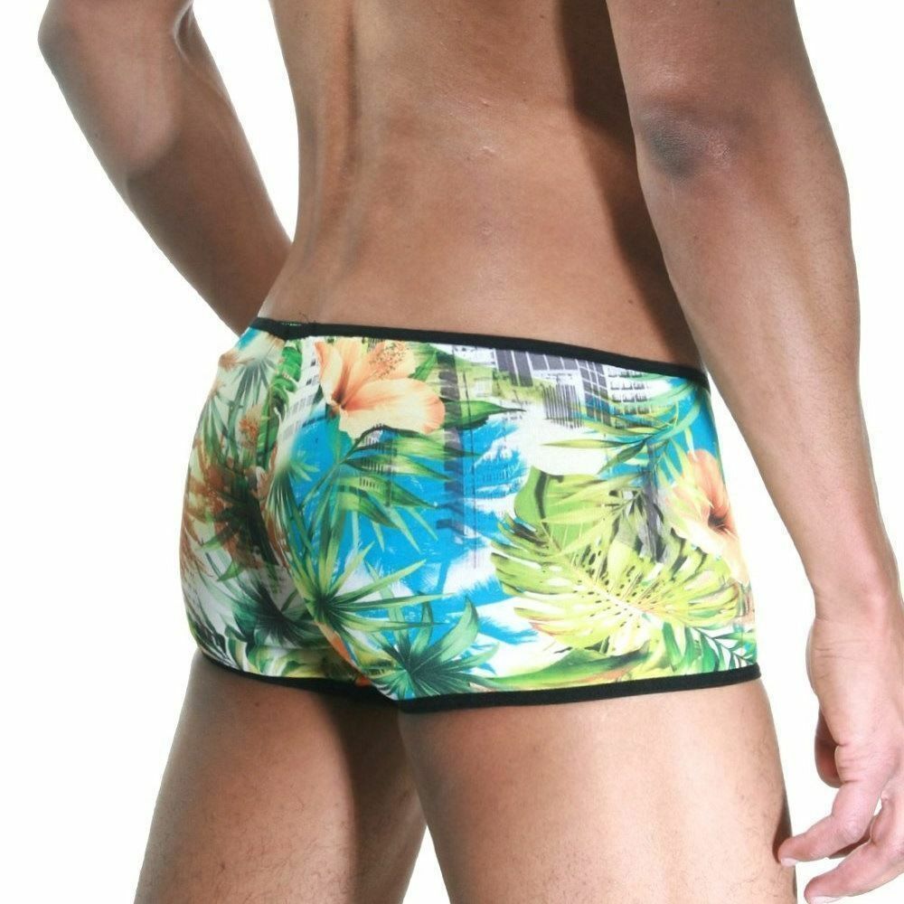 Мужские трусы хипсы белые с цветочным принтом Cosmos Colors MM30_YG