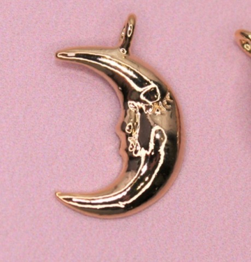 Подвеска месяц спящий 12 мм позолота