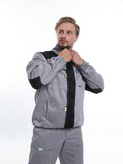 Костюм Nerss «Практик», куртка + полукомбинезон. Серый с черным