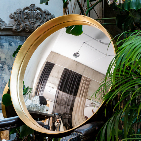 Зеркало настенное Объект мечты Зазеркалье Хогард Голд версия L fish-eye OM-21092110