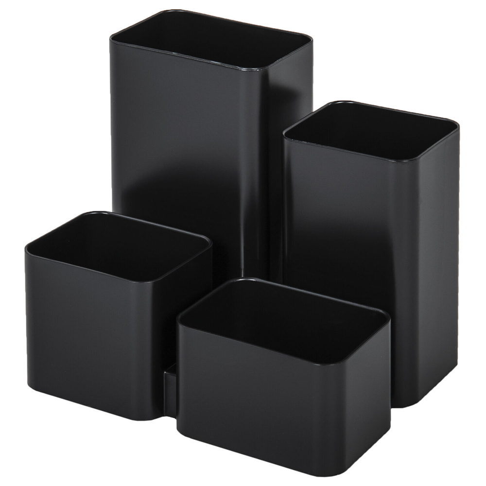 Подставка-органайзер BRAUBERG COMPACT 4 отделения 92х114х102 мм черная 2381 (8 штук в упаковке)