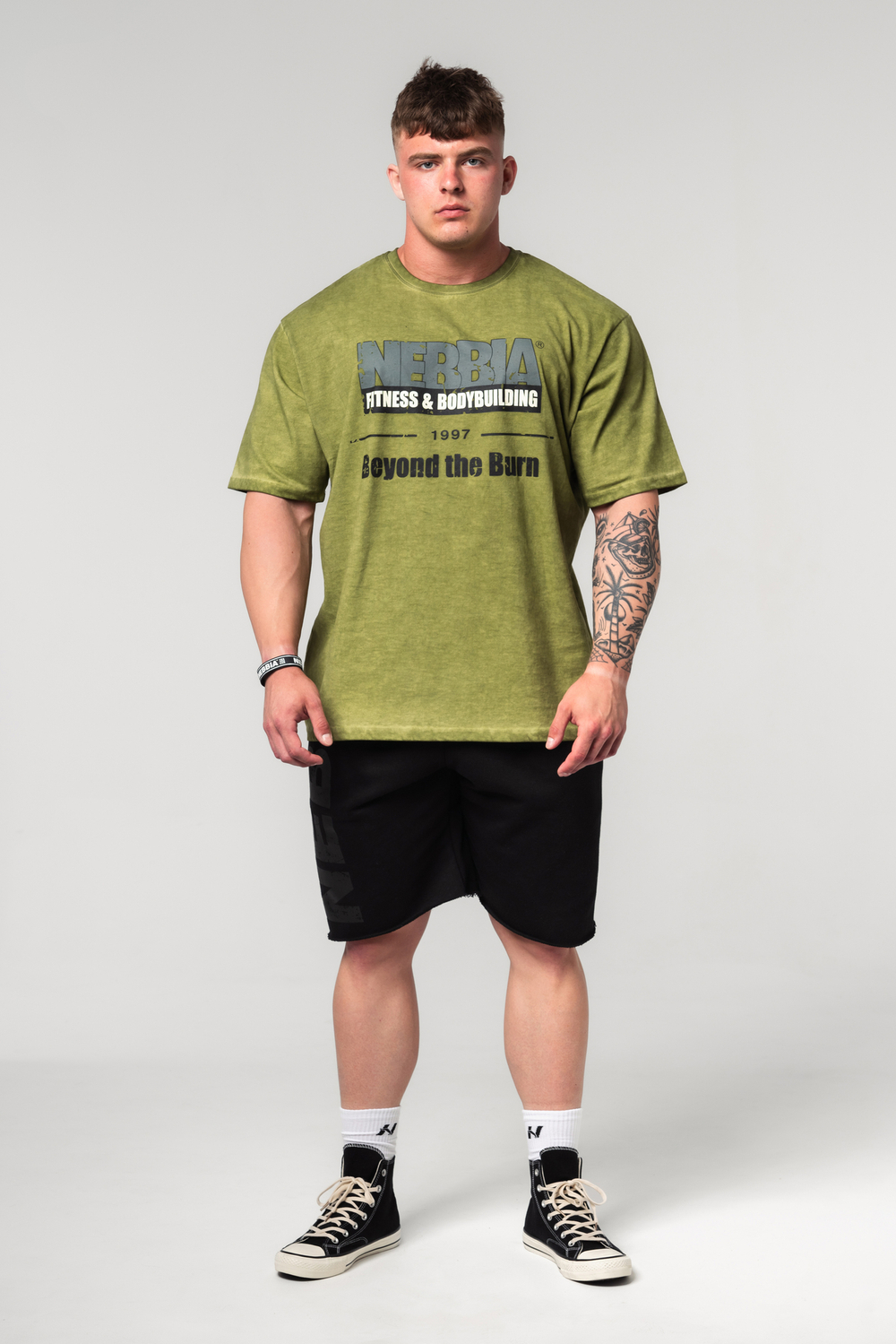 Футболка WASHED-OFF OVERSIZED T-SHIRT HERITAGE 355 Зеленая