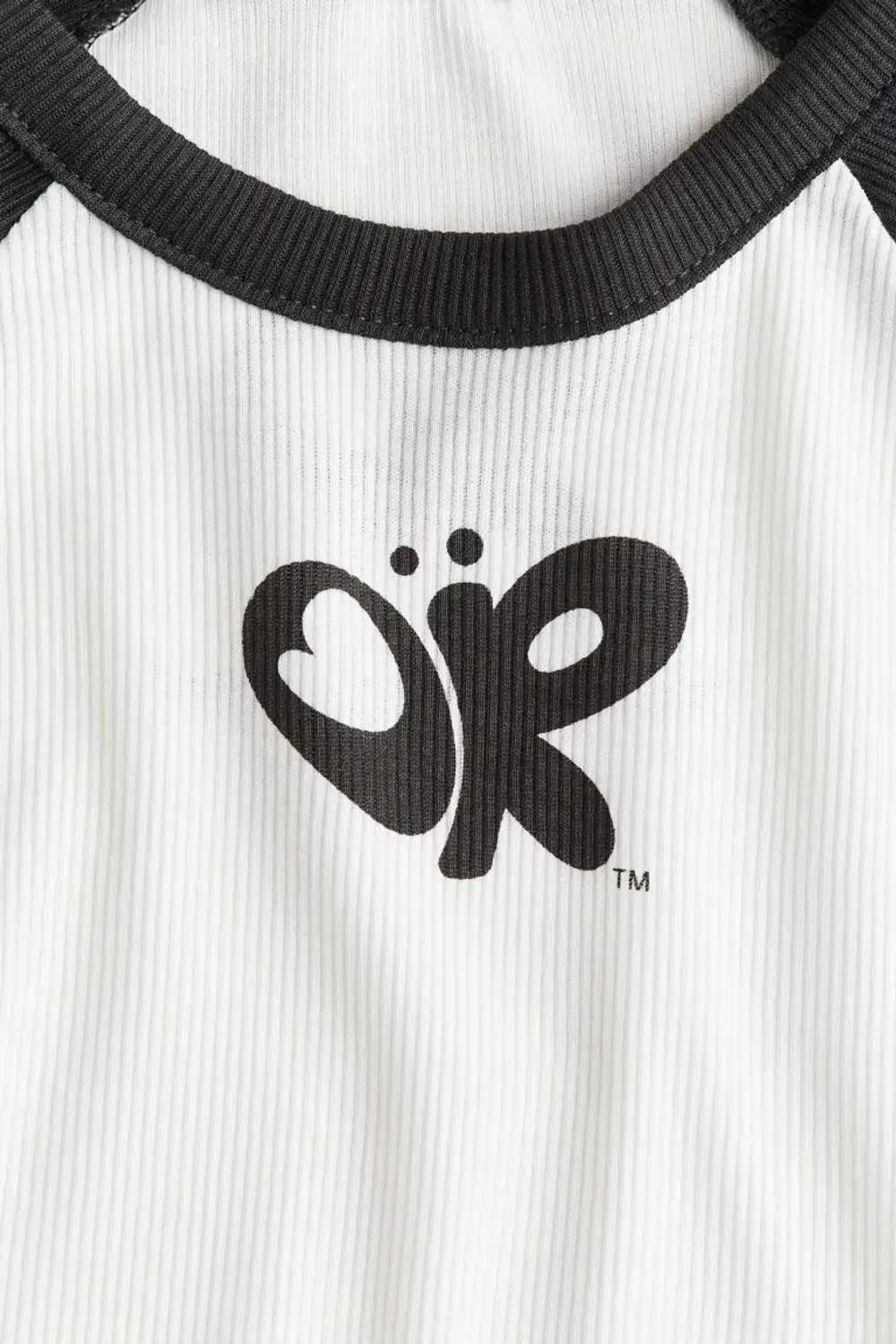 H&M Футболка с принтом, белый/черный