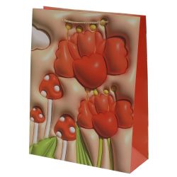 GAEM Пакет подарочный L (бумага 210г/м2, блок микс 12шт), L31 W12 H40 см, 4в.