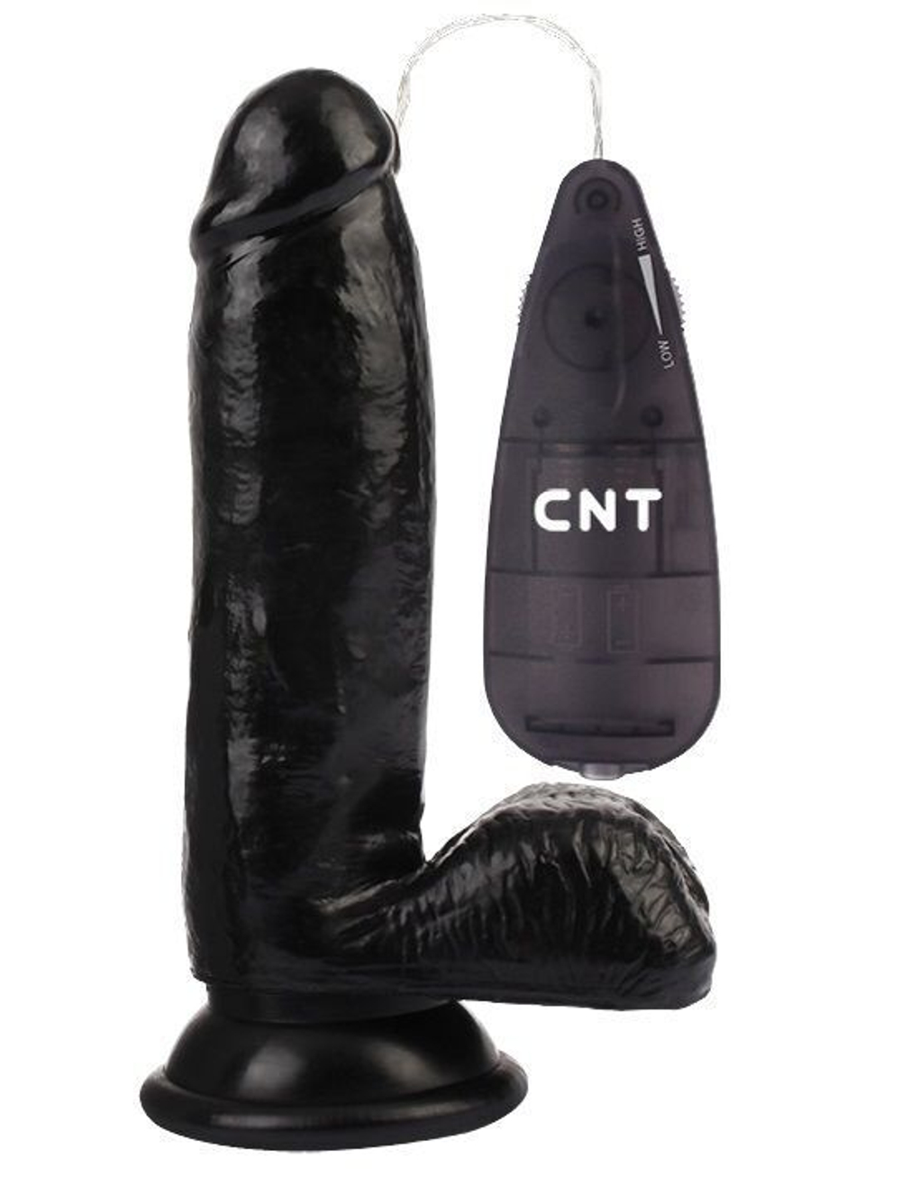 Черный реалистичный вибратор 6.7 Stud Realistic Dildo - 17,5 см. (Цвет: черный)