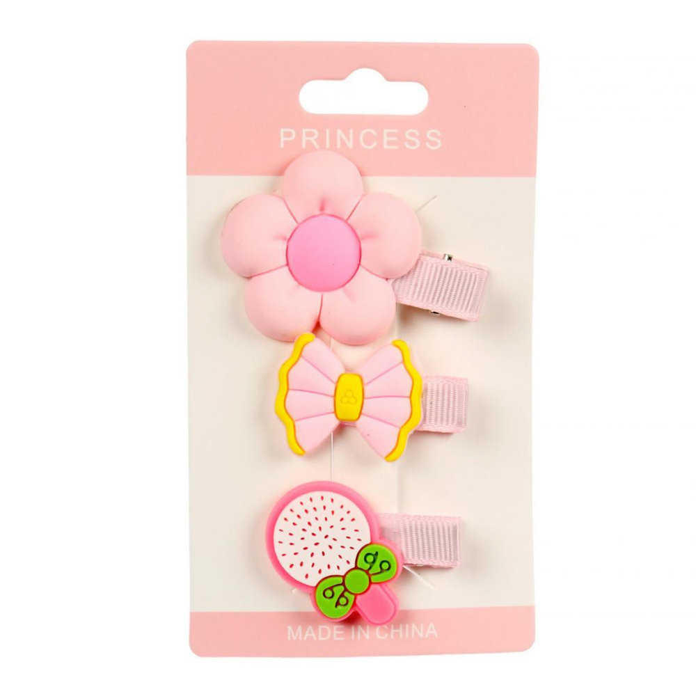 Зажимы для волос детские 3шт на блистере "Розовой мир" 658-207 (JINRE TRAVEL)