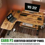 Стол для компьютера угловой (левый) c электрической регулировкой по высоте EUREKA ERK-L60L-RB (ERK-L60L-RB)