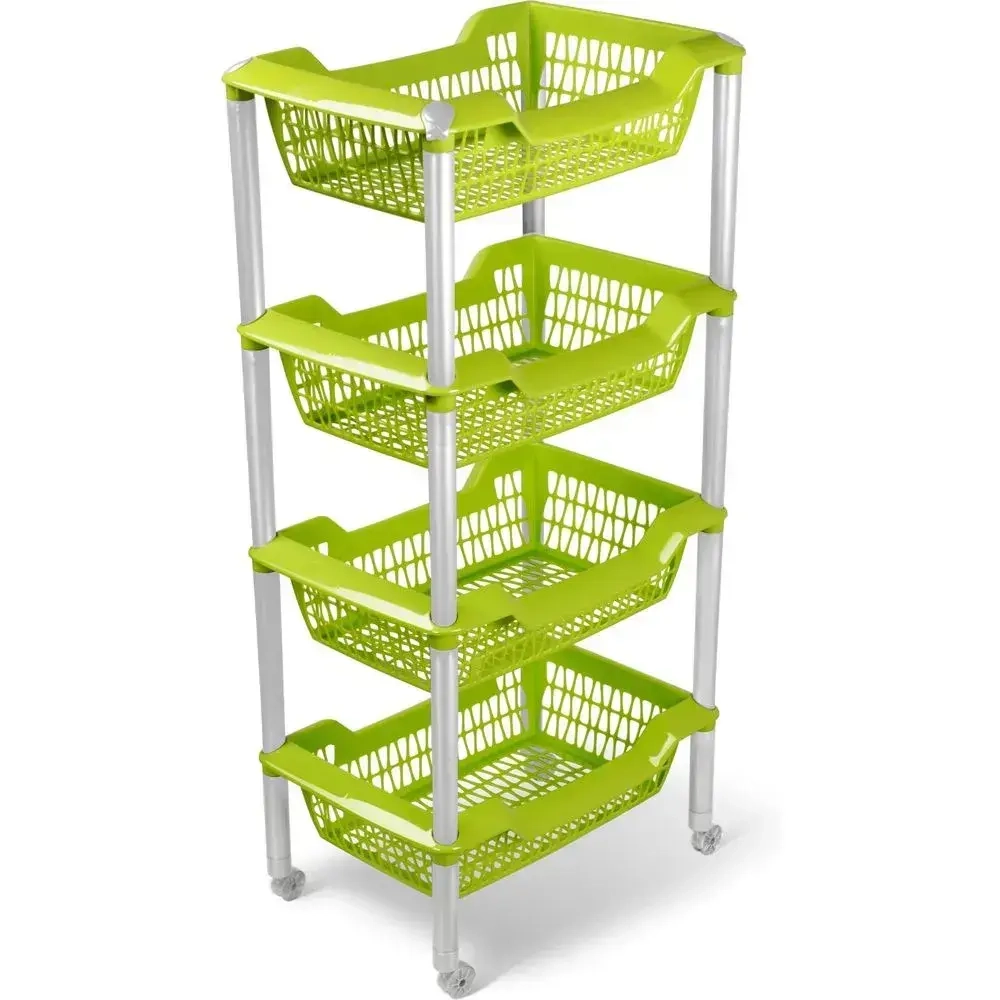 Этажерка универсальная Джета 4 корзины оливковая С736ОЛВ (комплект 4 шт)
