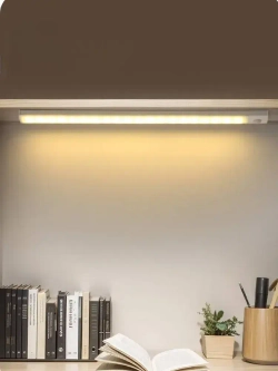 Беспроводной светодиодный светильник с датчиком движения на клипсах, настенный, потолочный, 300 мм, лампа на аккумуляторе (белый 3000-6000К)