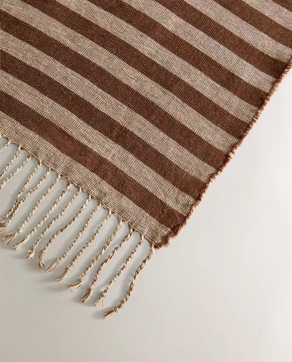 ZARA HOME ДВУСТОРОННИЙ ПЛЕД В КЛЕТКУ, КОРИЧНЕВЫЙ