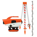 Комплект - оптический нивелир RGK C-32, рейка AMO S3 и штатив RGK S6-N C32S6S3