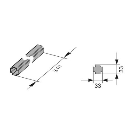 Алюминиевый монтажный профиль в штангах WM 9001
