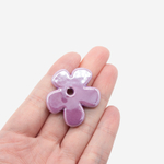 Бусина в форме цветка, 33*35,5мм, фиолетовая, глазурированный фарфор