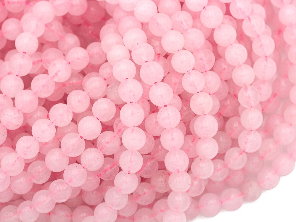 Нить бусин из розового кварца 10,4мм, гладкие