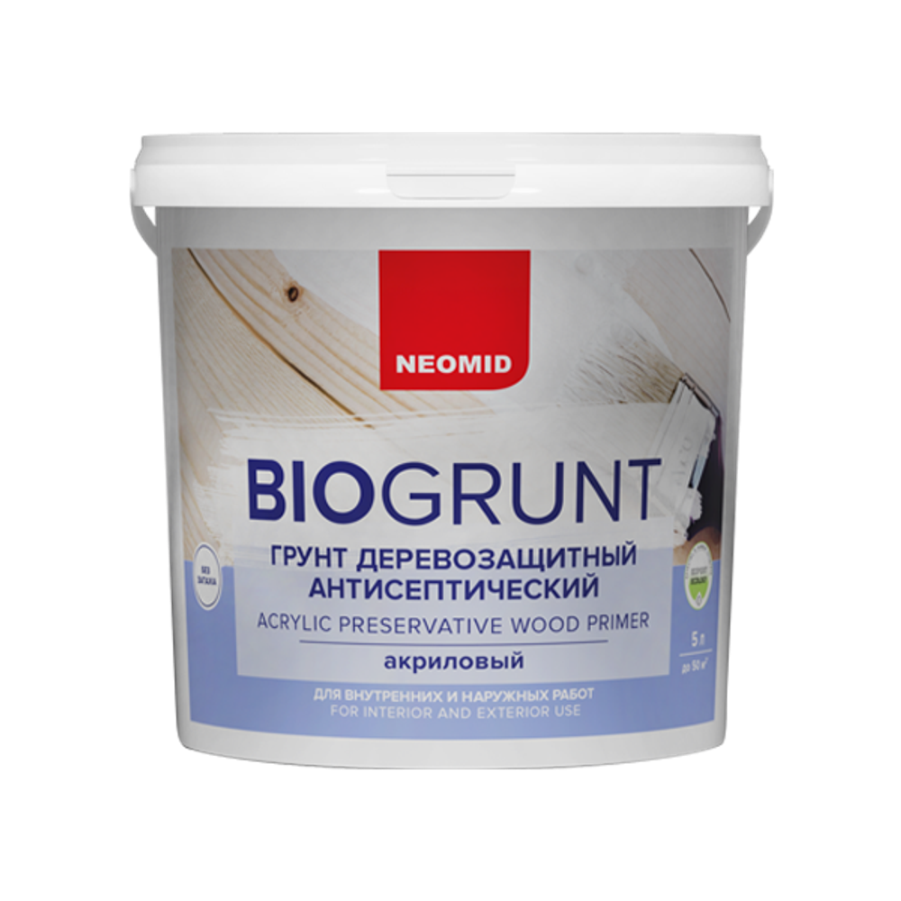 Грунт антисептический BIOGRUNT для деревянных поверхностей NEOMID