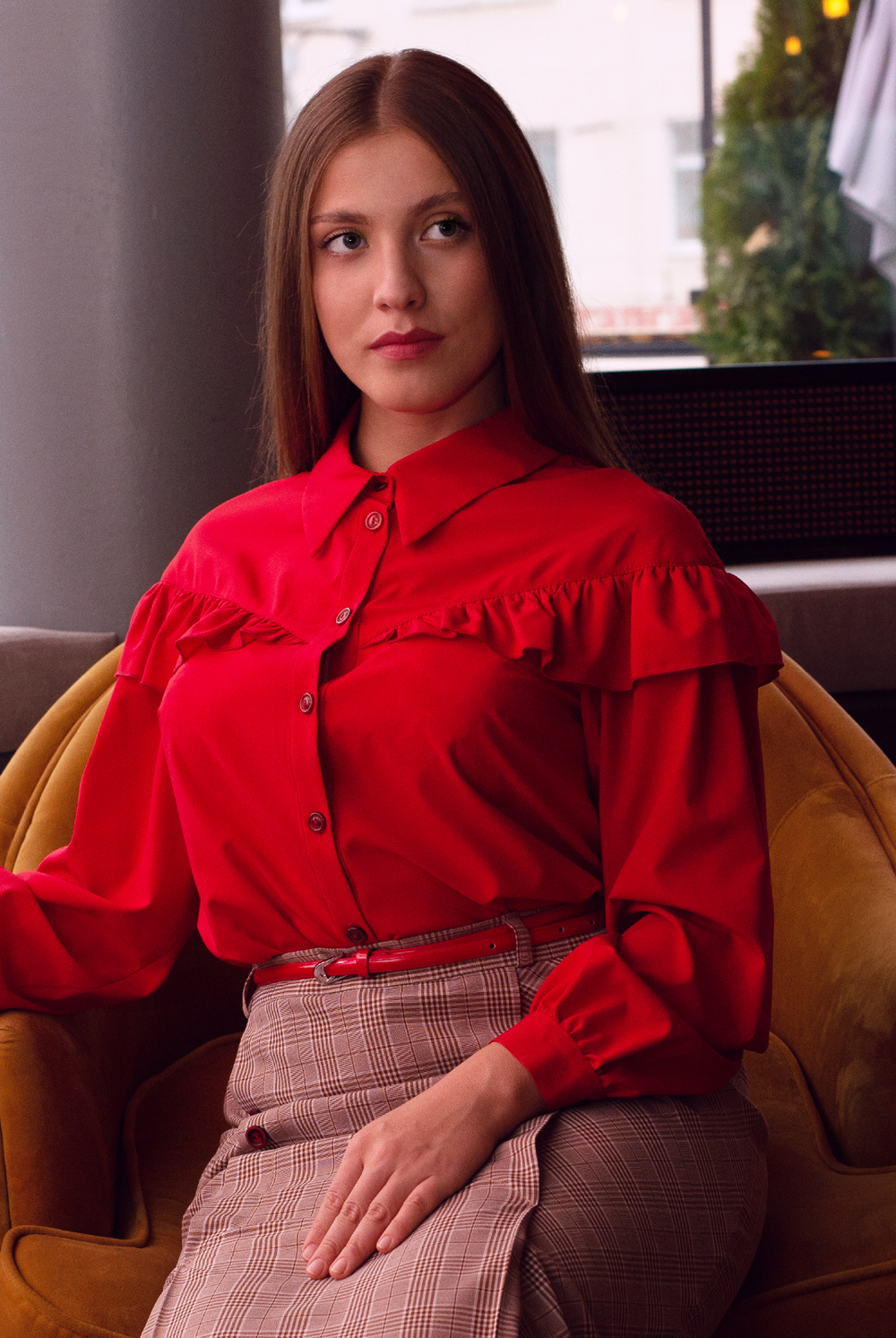 Блузка 2374ОИ, красный #176Кб092374ОИ