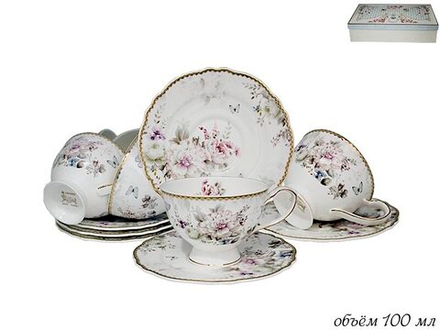 Lenardi 108-220 Кофейный набор 12пр. ХРИЗАНТЕМЫ в под.уп.(х8)Фарфор