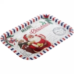 Поднос жестяной 34,5*23,5см «Дед Мороз открытка»