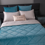 КПБ на резинке Сатин Velvet Premium с Одеялом VPR008, Евро, 4 наволочки, простынь 140*200*25