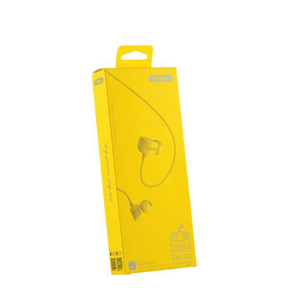 Наушники Remax RM-502 Crazy Robot In-ear Earphone Yellow Желтые