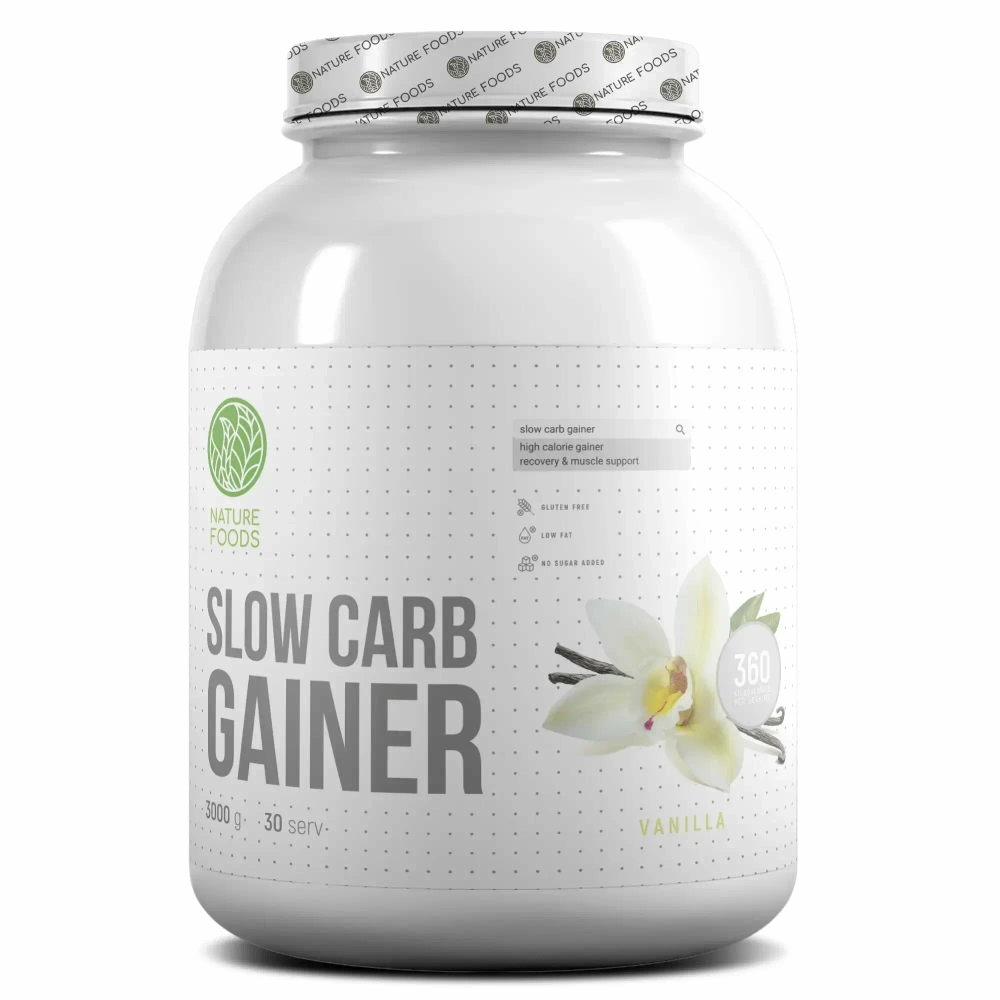 Гейнер Nature Foods Slow Carb Gainer 3000 г ваниль