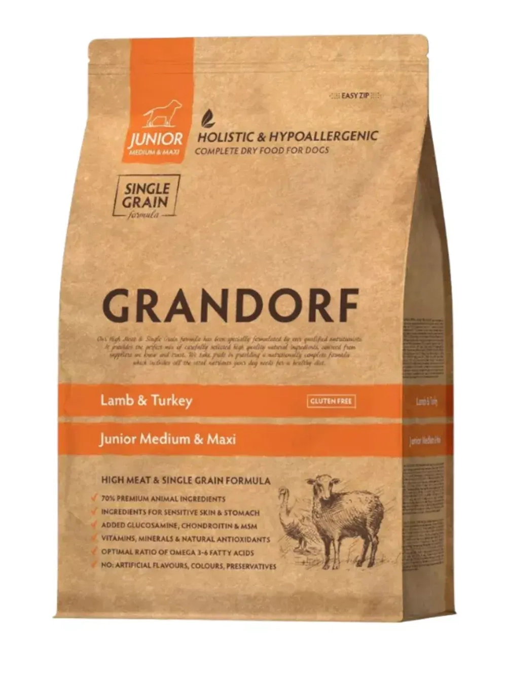 GRANDORF Lamb &Turkey JUNIOR (Грандорф Джуниор) сухой корм для юниоров всех пород 3 кг