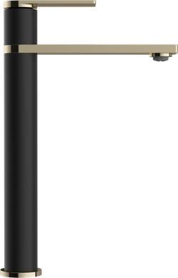 Смеситель для раковины STWORKI Олланд S01020BG матовый черный, глянцевое золото