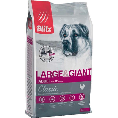 Blitz Classic корм для собак крупных пород с курицей и рисом (Adult Large & Giant Breeds Chicken&Rice)