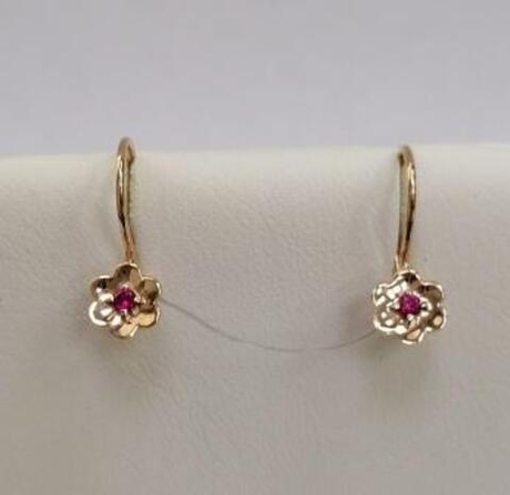 Серьги из золота с фианитами