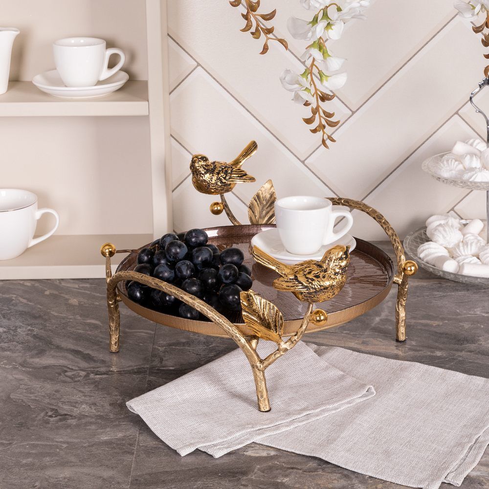 Фруктовница-конфетница Терра (поднос) Бронза Шоколадный