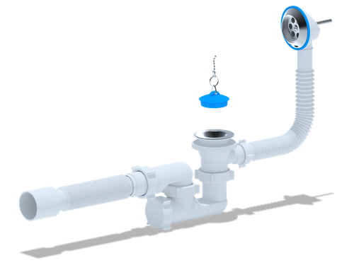 Сифон Ани д/ванны с вып. и пер регул. 1 1/2" с г/т 40х50 (30)/(Е16 кор.пал.)