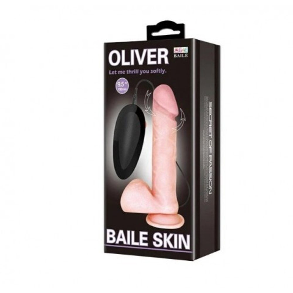 Реалистичный вибратор с пультом управления Oliver (19,5×4,4 см)