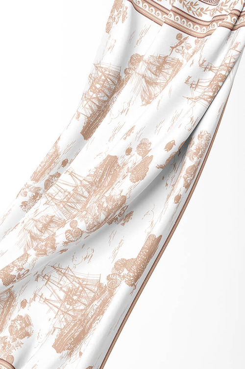 8456 Платок женский (бежевый принт)