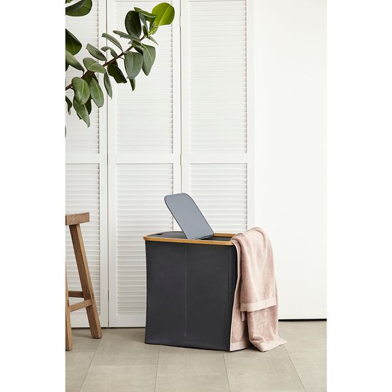 Корзина для белья с двумя отделениями neat twin, 53,5х33х53 см, серая