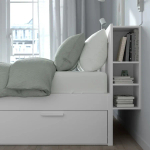 Каркас кровати с ящиками - IKEA BRIMNES/LÖNSET/LONSET, 160х200 см, белый, БРИМНЭС/БРИМНЕС/ЛОНСЕТ ИКЕА