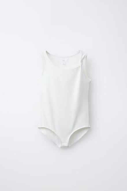 ZARA БОДИ ИЗ ПОЛИАМИДА С УЗЛОМ, ЭКРЮ