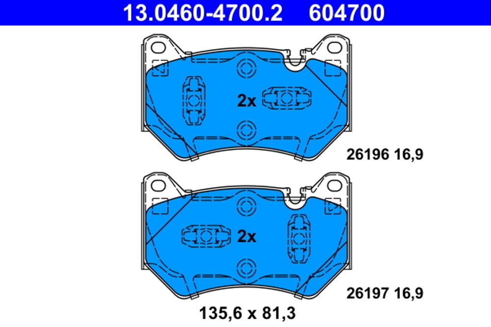 ATE - 13046047002-ATE - Brake Pad Set, disc brake