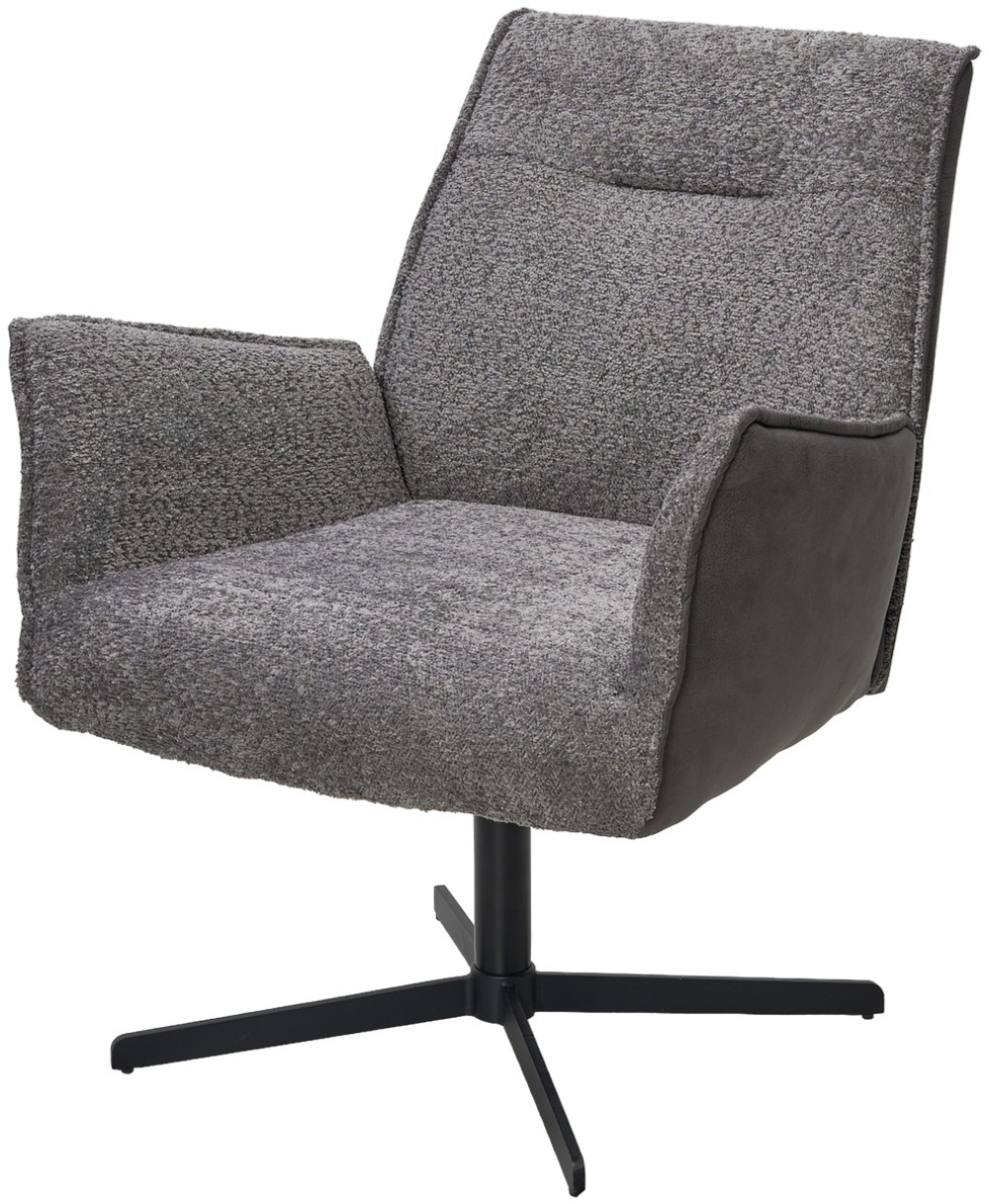 Кресло М-City DISAUR Белфаст (Belfast) поворотный на 360 градусов, Xd841-16 Серый, букле, Gino-457 Серый, ткань, Черный