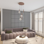 Светильник подвесной BUBBLES, 20 Вт, 3000К, ?540?1500 мм, стекло, металл, дымчатый серый, медь