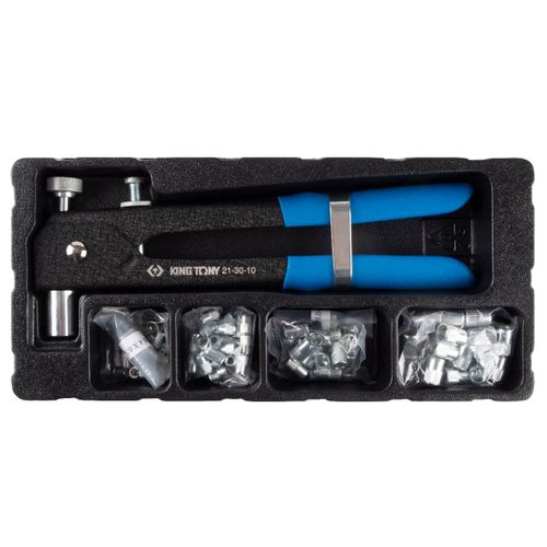 KING TONY (21-30-10MR) Заклепочник М4 - М8, для резьбовых заклепок, с набором заклепок, 85 предметов