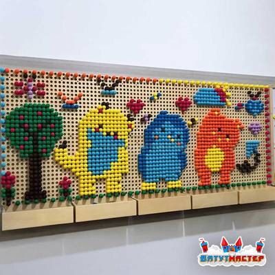 Детская интерактивная стена «Цветные истории», с мозаикой для составления рисунков