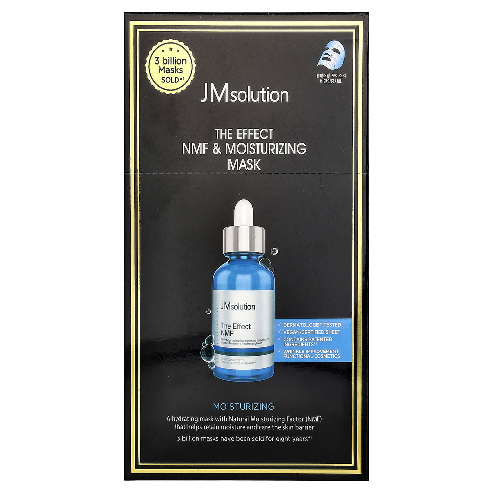 JM Solution, The Effect NMF & Moisturizing Beauty, маска для лица, черный, 10 масок по 24 мл (0,81 жидк. унции)